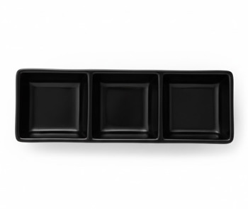 Producto - 82318 SALSERA 3 COMPARTIMENTOS 21X7 CM DE MELAMINA NEGRA