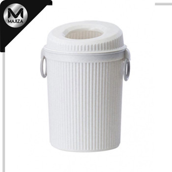 Producto - 8074GR Cesto de basura con tapa oval gris, con orejas, capacidad 7 litros / 1.85 gal.