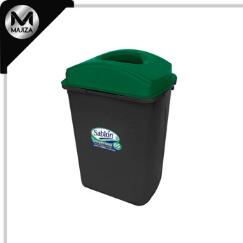 Producto - 8166VD CESTO 65L NEGRO TAPA ELÍPTICA VERDE