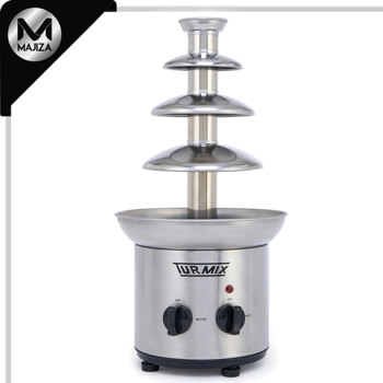 Producto - La fuente de chocolate de 4 niveles tiene una potencia de 170 Watts y está fabricada en acero inoxidable . Con una altura de 43.5 cm y un tazón inferi