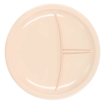 Producto - 80721 PLATO REDONDO 3 DIVISIONES  MELAMINA  BEIGE