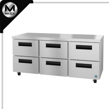 Producto - UR72B-D6, Refrigerador, Tres Secciones Bajo Mesada, Cajones de Acero Inoxidable