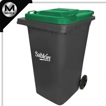 Producto - 9256VD CESTO 240L GRIS TAPA VERDE S/PEDAL