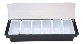 Producto - CAJA PARA CONDIMENTOS 6 COMPARTIMIENTOS PLASTICO