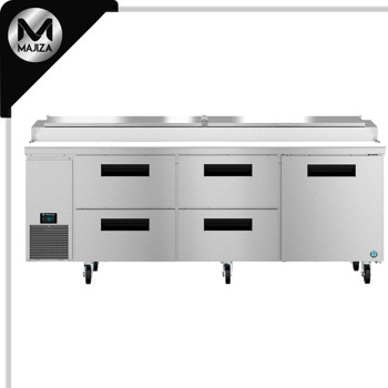 Producto - PR93B-D4, refrigerador, mesa de preparación de pizza de tres secciones