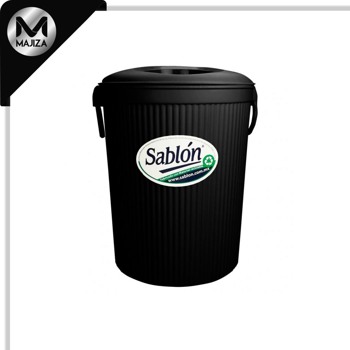 Producto - 8085NE CESTO GRANDE TAPA CIRCULAR NEGRO
