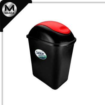 Producto - 8879RJ CESTO JUMBO NEGRO S/ASAS TAPA BAL ROJO