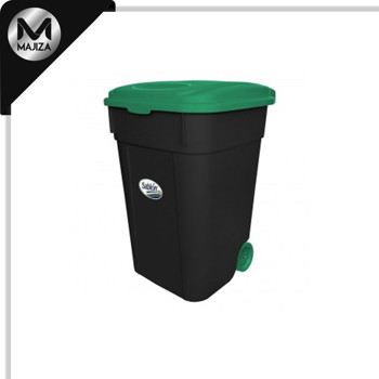 Producto - 8896VD CESTO SABLON NEGRO 145L TAPA VERDE