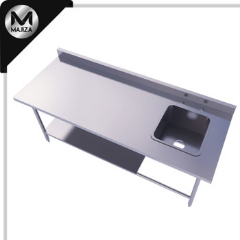 Producto - MESA DE TRABAJO  CON TARJA MARCA MAJIZA MODELO MAJMET-140-070-304, DE 1.40 x 0.70 x 0.90 MTS