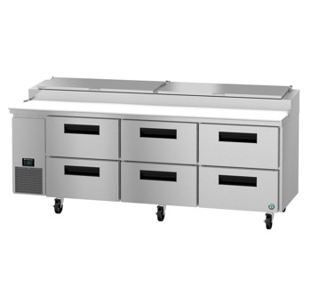 Producto - PR93B-D6, Refrigerador, Mesa de preparación de pizza de tres secciones