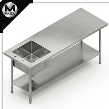 Producto - MESA  DE  TRABAJO EN ISLA CON TARJA MARCA MAJIZA MODELO MAJMTTI-110-304, DE 1.10 x 0.70 x 0.90 MTS DE ALTO.