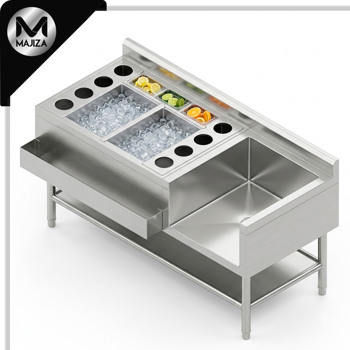 Producto - UNIDAD COCTELERA CON NICHO PARA CANTINERO MARCA MAJIZA MODELO MAJECN-150-066-304, DE 1.50 X 0.66 X 0.76 MTS.