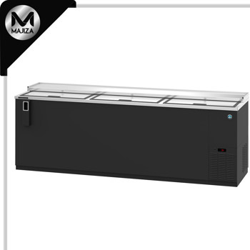 Producto - Refrigerador CC95 de tres secciones con barra trasera de vinilo negro y puertas corredizas