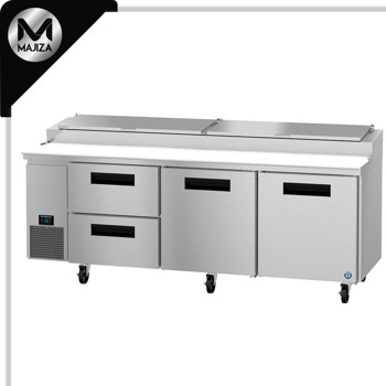 Producto - PR93B-D2, refrigerador, mesa de preparación de pizza de tres secciones