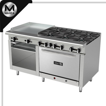 Producto - AEMR-G24-B6-60-H - 6 FUEGOS ABIERTOS + PLANCHA 24" + GRATINADOR + HORNO 36" CON GAS NATURAL