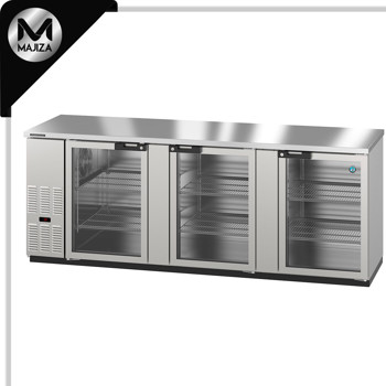 Producto - BB95-GS, Refrigerador, Tres Secciones, Barra Trasera de Acero Inoxidable, Puertas de Vidrio