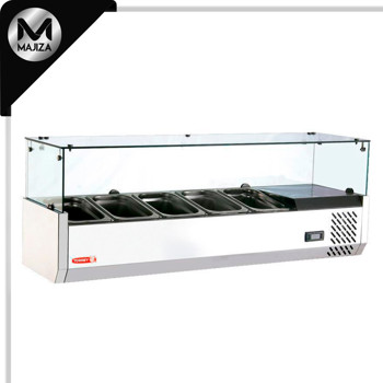 Producto - Vitrina Refrigerada para Ensalada de 1.30 m con 5 insertos 