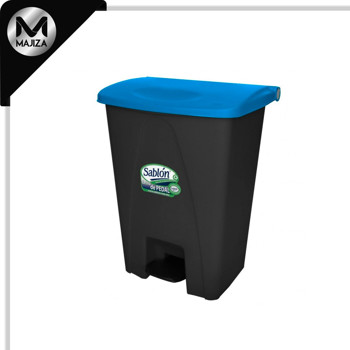 Producto - 8747AZ CESTO DE PEDAL 80L NEGRO TAPA AZUL
