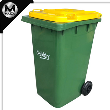 Producto - 9263AM CESTO 240L VERDE TAPA AMARILA S/PEDAL