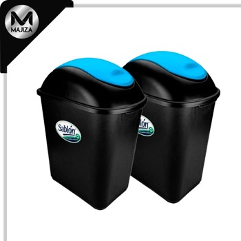 Producto - 8877AZ CESTO JUMBO NEGRO S/ASAS TAPA BAL AZUL