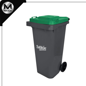 Producto - 9236VD CESTO 120L GRIS TAPA VERDE S/PEDAL