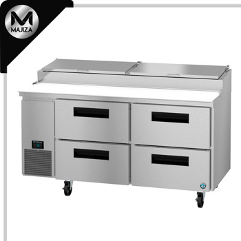 Producto - PR67B-D4, Refrigerador, Mesa de preparación de pizza de dos secciones
