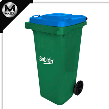 Producto - 9247AZ CESTO 120L VERDE TAPA AZUL S/PEDAL