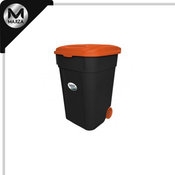 Producto - 8891NA CESTO SABLON NEGRO 145L TAPA NARANJA