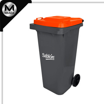 Producto - 9238NA CESTO 120L GRIS TAPA NARANJA S/PEDAL
