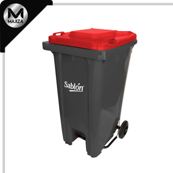 Producto - 8349RJ CESTO 240L GRIS TAPA ROJA C/PEDAL