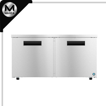 Producto - UF60B-01, congelador, dos secciones bajo mesada, puertas de acero inoxidable con cerradura