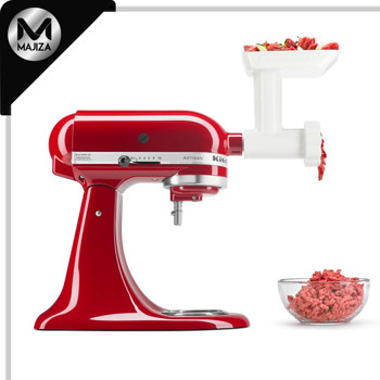 Producto -  BATIDORA ARTISAN ROJA CON MOLINO DE CARNE 5Q 4.7 LT, INCLUYE BATIDOR GLOBO, GANCHO Y PLANO, ADEMÁS DE MOLINO DE CARNE CON 2 CEDAZOS, CUCHILLA Y EMPUJ