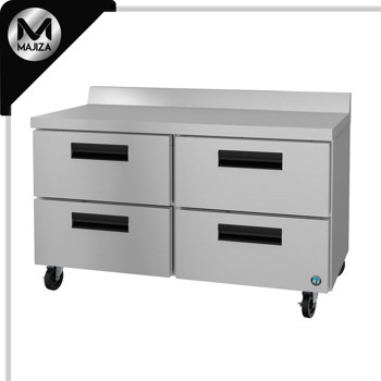 Producto - WR60B-D4, refrigerador, encimera de dos secciones, cajones de acero inoxidable