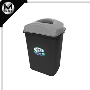 Producto - 8164GR CESTO 65L NEGRO TAPA ELÍPTICA GRIS